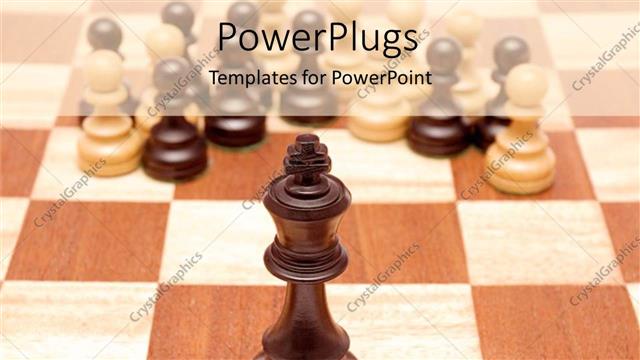  Presentation with chess - A chess piece with a number of chess pieces in the background