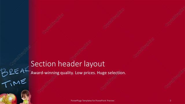 Section Header presentation slide layout
