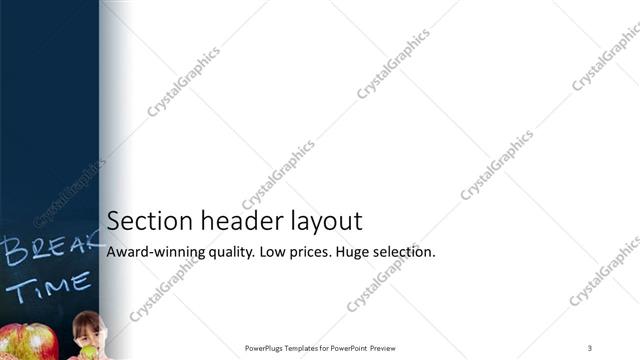 Section Header presentation slide layout