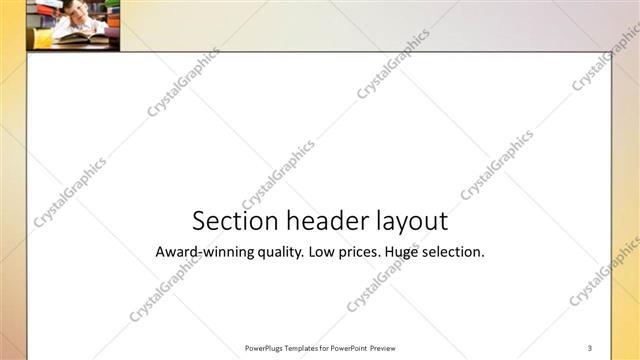 Section Header presentation slide layout