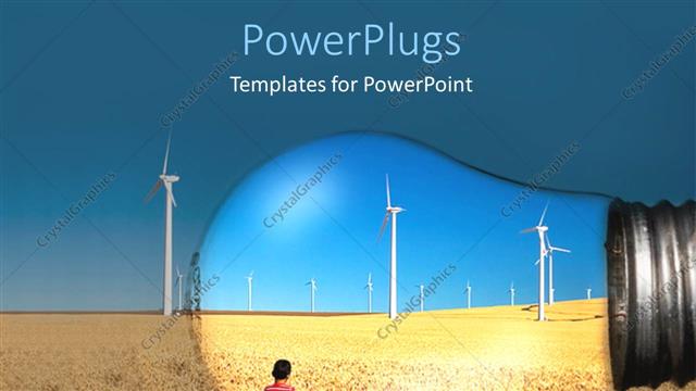  Presentation with wind - A child looking towards the wind mills and being highlighted