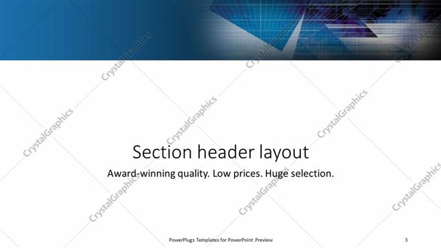 Section Header presentation slide layout