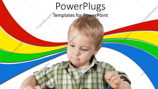  Presentation with lines - A child playing with different toys with various colored lines in the background