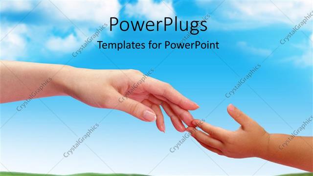  Presentation with mother child - A child touching the hand of her mother