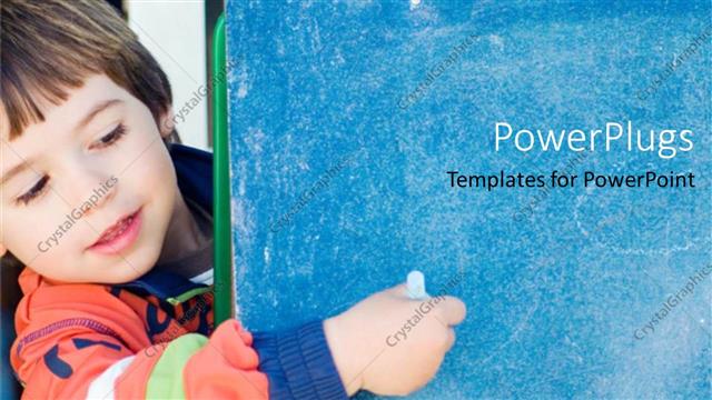  Presentation with writing - A child writing on the board