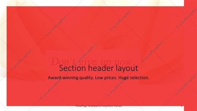 Section Header presentation slide layout