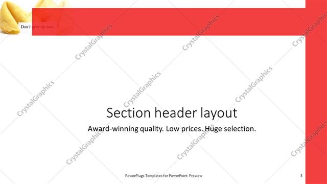 Section Header presentation slide layout