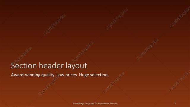 Section Header presentation slide layout