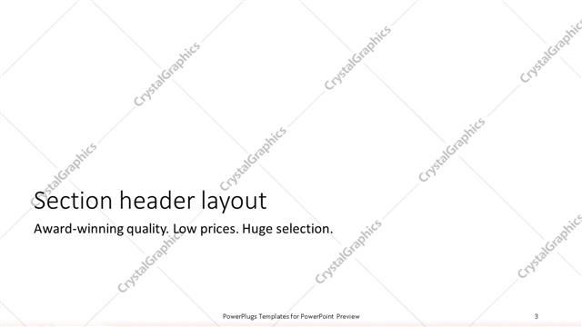 Section Header presentation slide layout