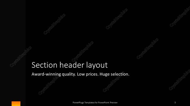 Section Header presentation slide layout