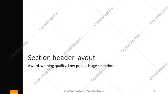 Section Header presentation slide layout