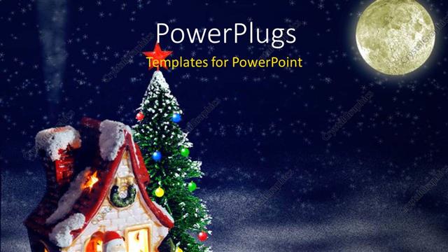  Presentation with night - A Christmas celebration theme with moon in the background