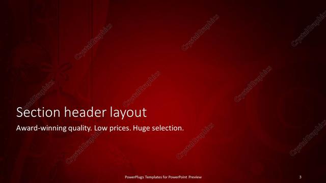 Section Header presentation slide layout