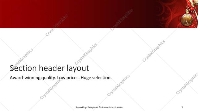 Section Header presentation slide layout