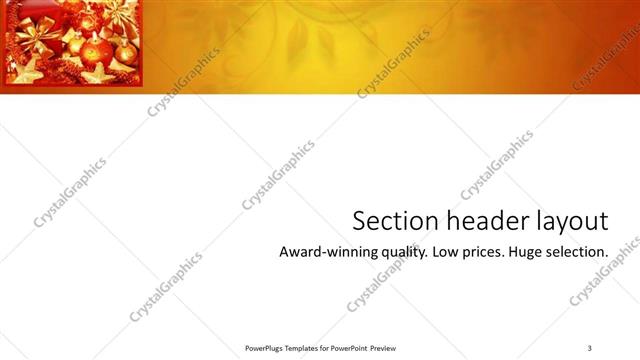 Section Header presentation slide layout