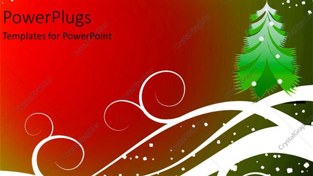  Presentation with artistic - Christmas depiction with artistic christmas tree and snow flakes