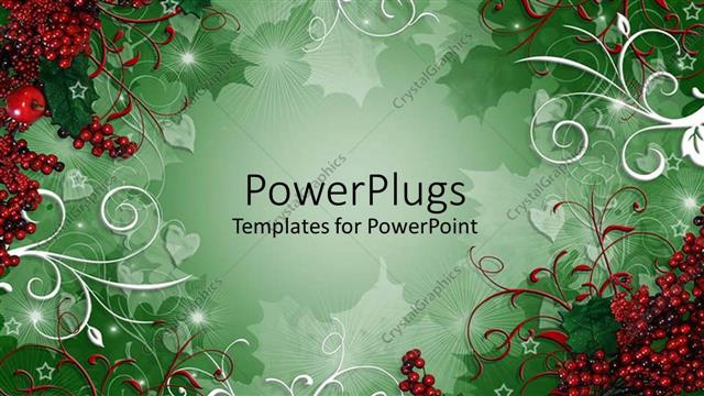  Presentation with strawberries - Christmas depiction with strawberries as frame and green background