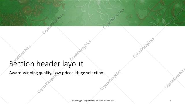 Section Header presentation slide layout