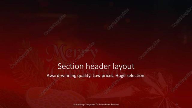 Section Header presentation slide layout