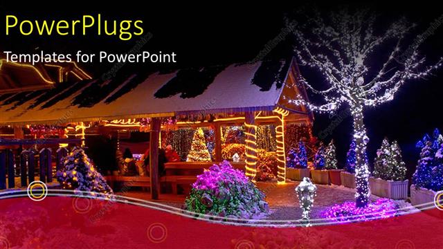  Presentation with lights - A house with some trees and lots of Christmas lights