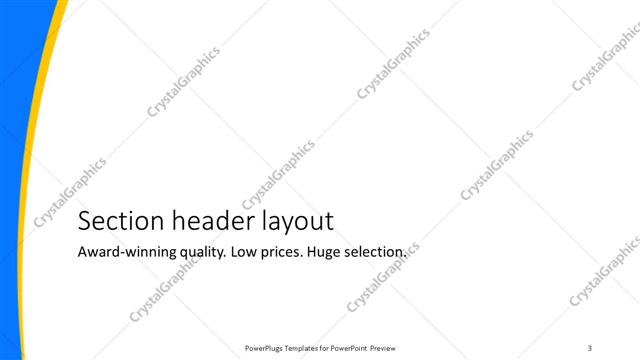 Section Header presentation slide layout