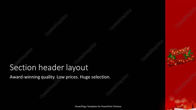 Section Header presentation slide layout