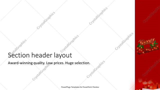 Section Header presentation slide layout