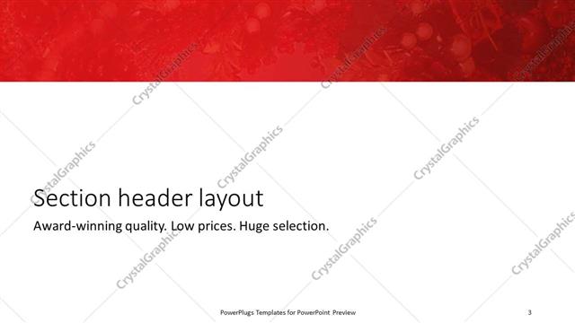 Section Header presentation slide layout