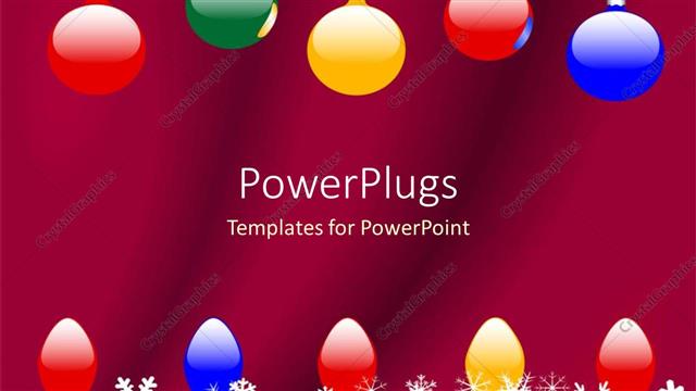  Presentation with snowflakes - Christmas theme with colorful globes and Christmas lights and snowflakes