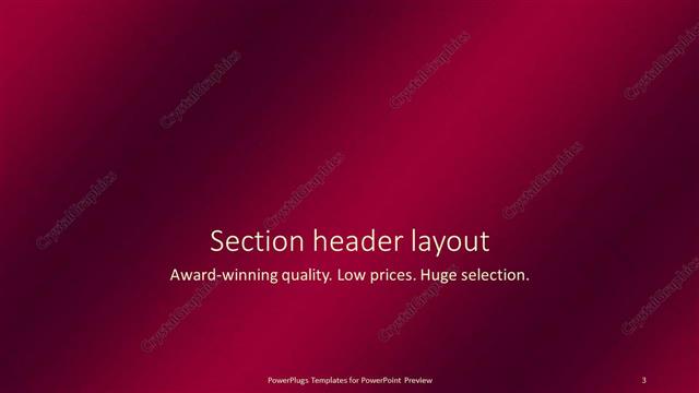 Section Header presentation slide layout