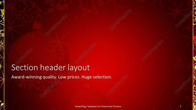 Section Header presentation slide layout