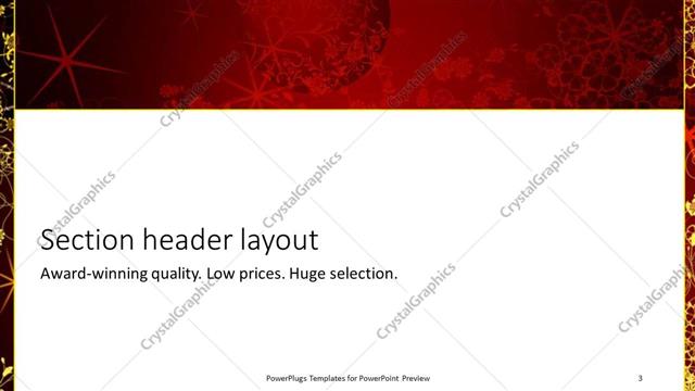 Section Header presentation slide layout