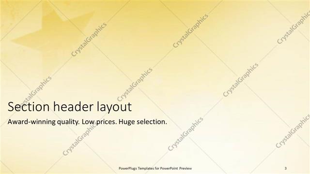 Section Header presentation slide layout