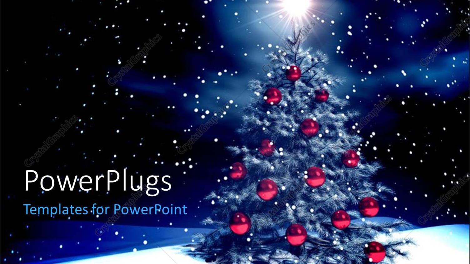 Featuring a Christmas Tree with Stars in the Background