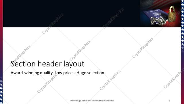Section Header presentation slide layout