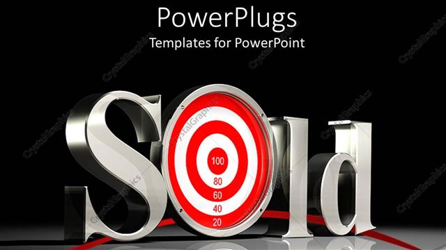  Presentation with target - Chrome plated text SOLD with red target representing?letter O