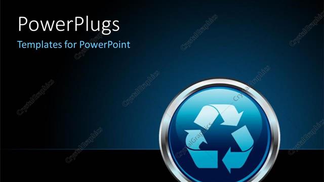  Presentation with symbol - Chrome recycle button internet icon with dark blue color