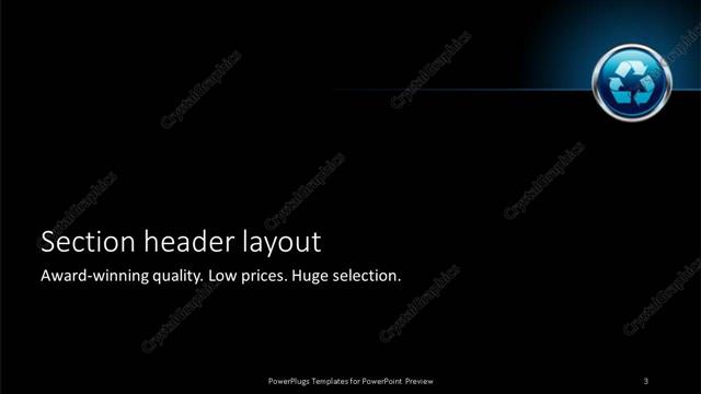 Section Header presentation slide layout
