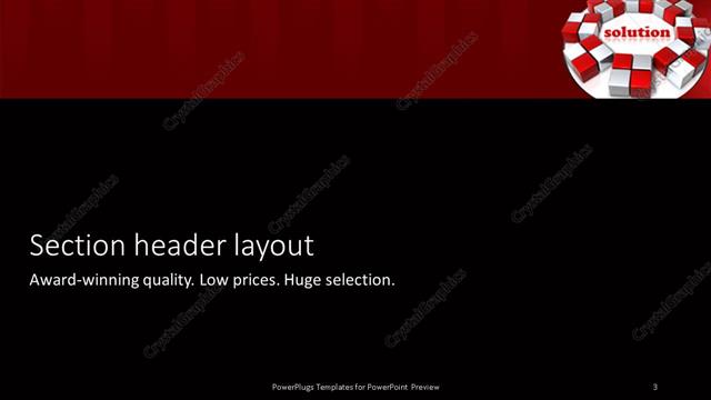 Section Header presentation slide layout