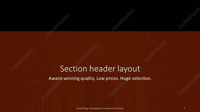 Section Header presentation slide layout