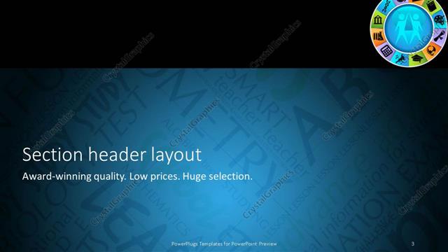 Section Header presentation slide layout