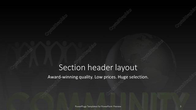 Section Header presentation slide layout