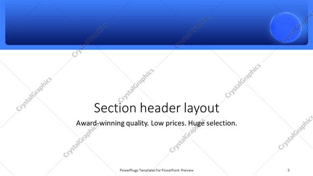 Section Header presentation slide layout