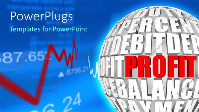  Presentation with business profit - A globe with a bluish background and place for text
