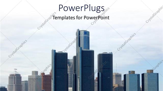  Presentation with apartments - City view with river, skyscrapers near river water, high buildings of apartments