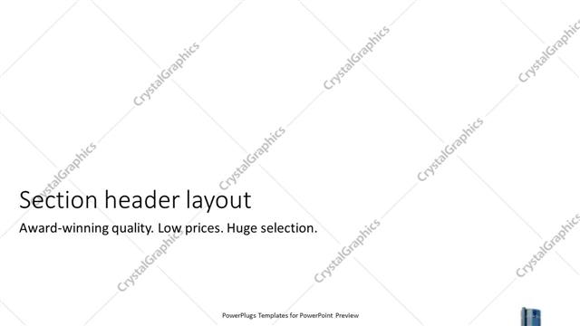 Section Header presentation slide layout