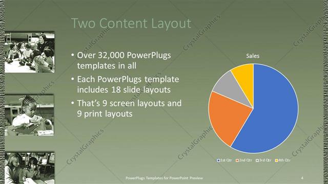 Two Content presentation slide layout