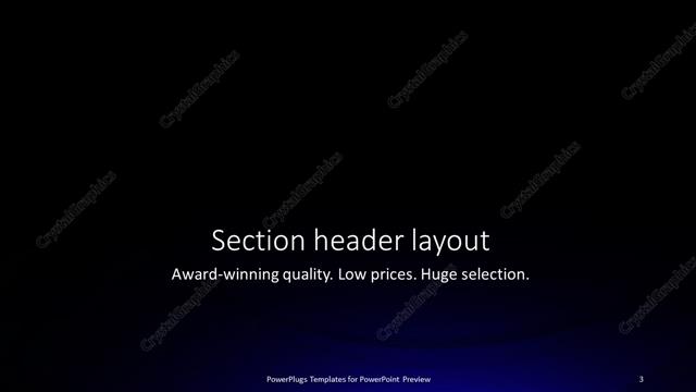 Section Header presentation slide layout