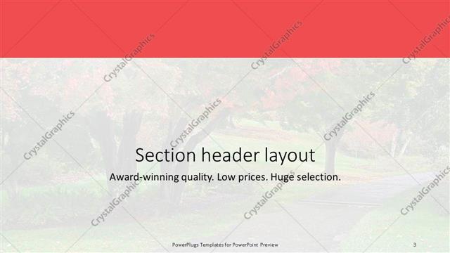 Section Header presentation slide layout