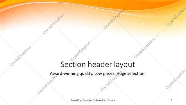 Section Header presentation slide layout